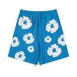Denim Tears Outfit: T Shirt/Shorts (Separate Purchase Options) Puff Print Short Sleeve T-shirt Loose Couple Shorts Suit