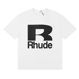 Rhude T Shirt Alphabet Coconut Racing Pattern Short Sleeve T-Shirt