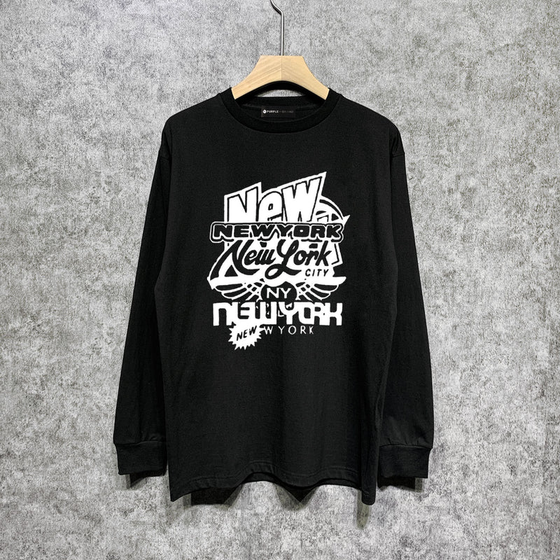 Purple Brand Long Sleeve T-Shirt Fashion Loose Long Sleeve Top