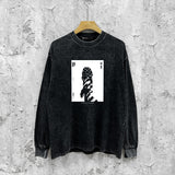 Purple Brand Distressed Long Sleeve Shirt Fashion Distressed Loose Long-sleeved Top