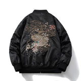 Men Vintage Jackets Guochao Vintage Dragon Embroidered Jacket Flight Suit Baseball Suit