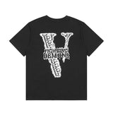 Vlone T Shirts Summer European and American Men and Women Couple Personality Fashion Short Sleeve
