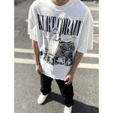 Mens Vintage T-Shirts VINTAGE Old Printed Crew Neck Short Sleeve T-Shirt