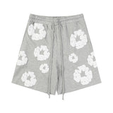 Denim Tears Outfit: T Shirt/Shorts (Separate Purchase Options) Puff Print Short Sleeve T-shirt Loose Couple Shorts Suit