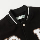Off White Jacket Spring Autumn OW Witch Group Towel Embroidered Baseball Jacket Jacket