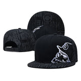 Trendy flat brimmed hat black skull music