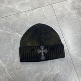 Chh Chrome Heart Beanie Frayed Knitted Hat Korean Version Simple Warm Ear Protector Wool Hat