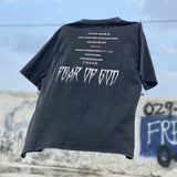 Fog Essentials T Shirts Spring and Summer FOG Joint Series Washing Water Old Crew Neck Short Sleeves