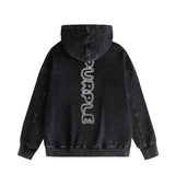 Purple Brand Distressed Hoodie Fashion Old Loose Hooded Sweater