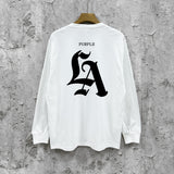 Purple Brand Long Sleeve T-Shirt Fashion Loose Long Sleeve Top