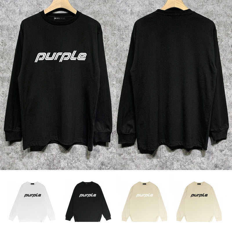 Purple Brand Long Sleeve T-Shirt Fashion Loose Long Sleeve Top