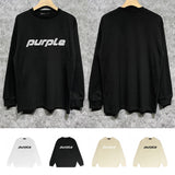 Purple Brand Long Sleeve T-Shirt Fashion Loose Long Sleeve Top