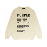 Purple Brand Long Sleeve T-Shirt Fashion Loose Long Sleeve Top