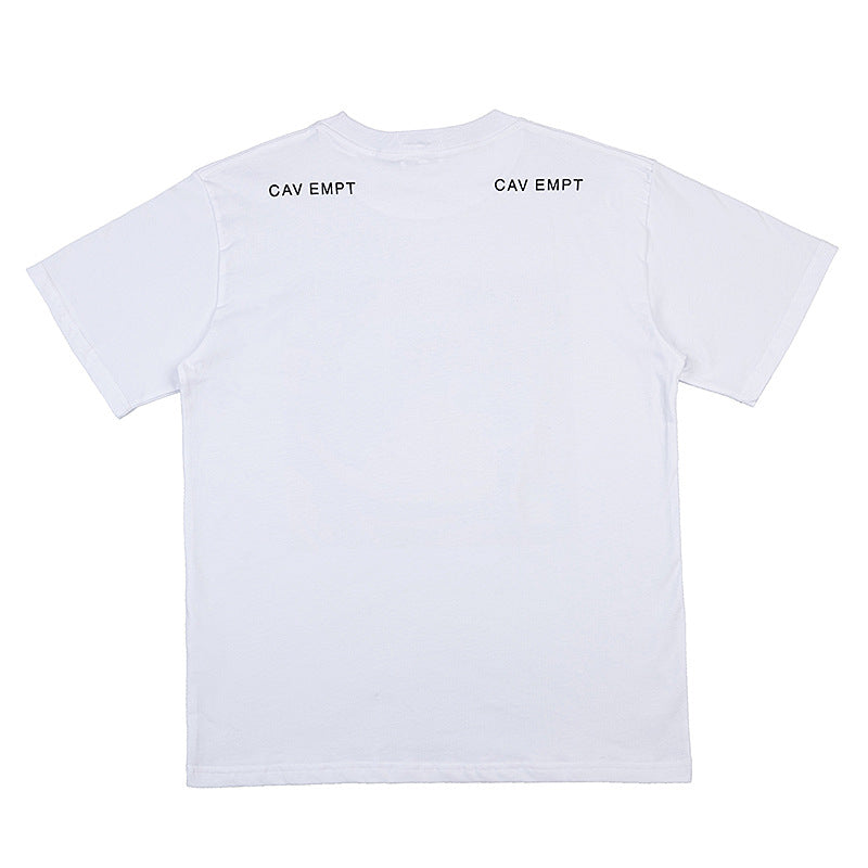 C.e t shirts creative castle pattern round neck pullover short sleeve men and women