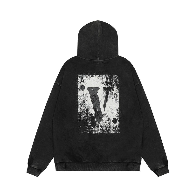 Vlone Hoodie autumn and winter playing card pattern