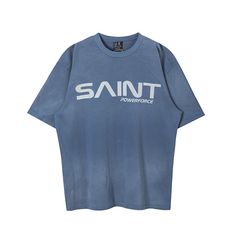 Mens Vintage T-Shirts Printed Crew Neck Pullover