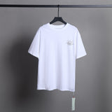 Ow T Shirts Flame Letter Printing for Men and Women