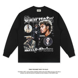Nba Long Sleeve Shirt Loose Heavy Cotton Long Sleeve T-shirt for Men and Women
