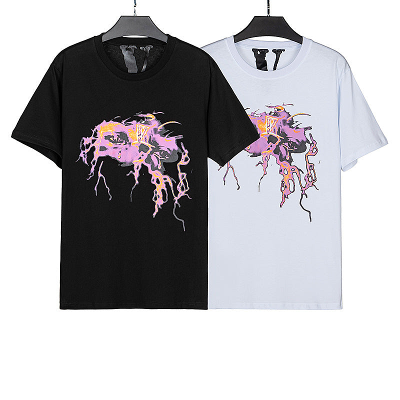 Vlone T Shirts Printed Loose Fashion Brand Men's and Women's T-shirt Short Sleeve