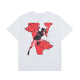 Vlone T Shirts Cloud Print Short Sleeve Men and Women Couple