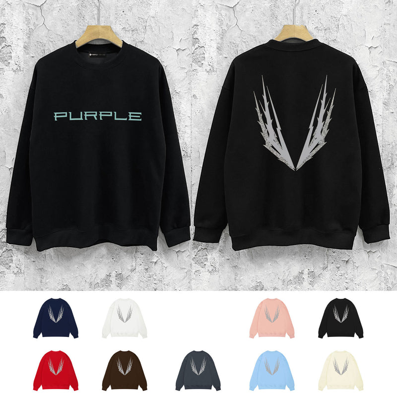 Purple Brand Sweatshirt Loose Crew Neck Sweater