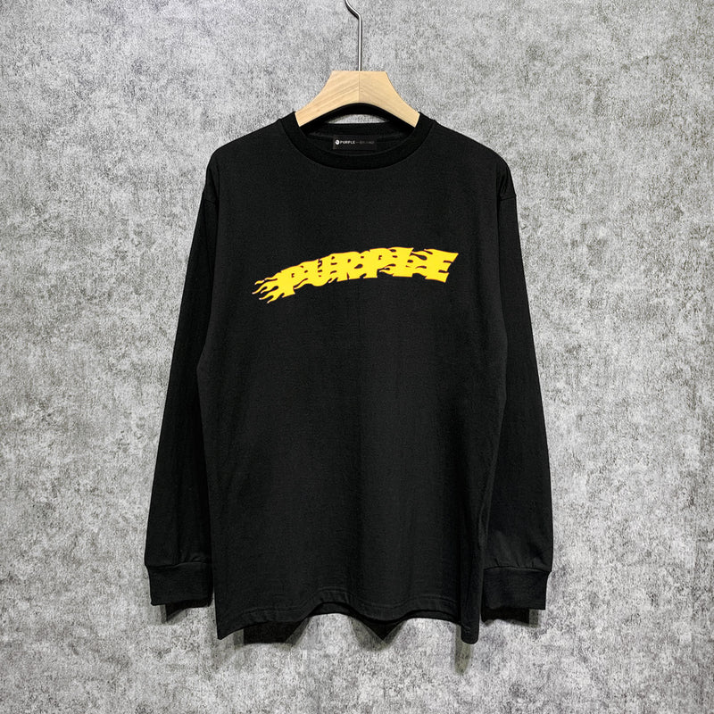 Purple Brand Long Sleeve T-Shirt Fashion Loose Long Sleeve Top