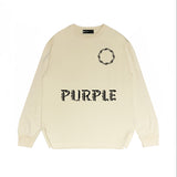 Purple Brand Long Sleeve T-Shirt Fashion Loose Long Sleeve Top