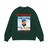 Purple Brand Sweatshirt Loose Crew Neck Sweater