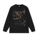 Vintage T-shirts Printed Short Sleeve T-Shirt Hellhound Washed Old Cotton