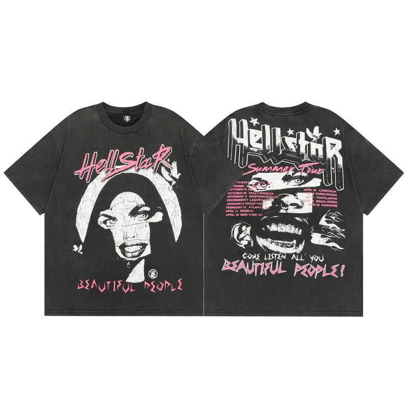 HS T Shirt Creative Cartoon Portrait Printing