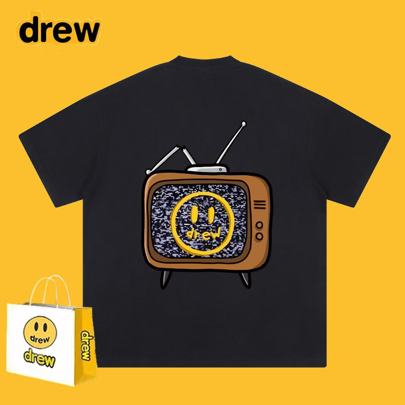Drew T Shirts Lightning Print Cotton T-shirt