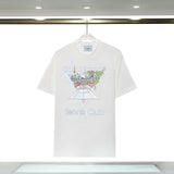 Casablanca T Shirts Spring/Summer Print Loose Cotton Short Sleeve T-Shirt