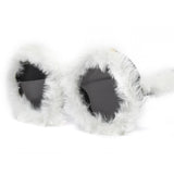 Trendy punk glasses stuffed funny round frame