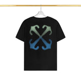 Off White T Shirts OW Color Matching Arrow Pattern Crew Neck Pullover Short Sleeves