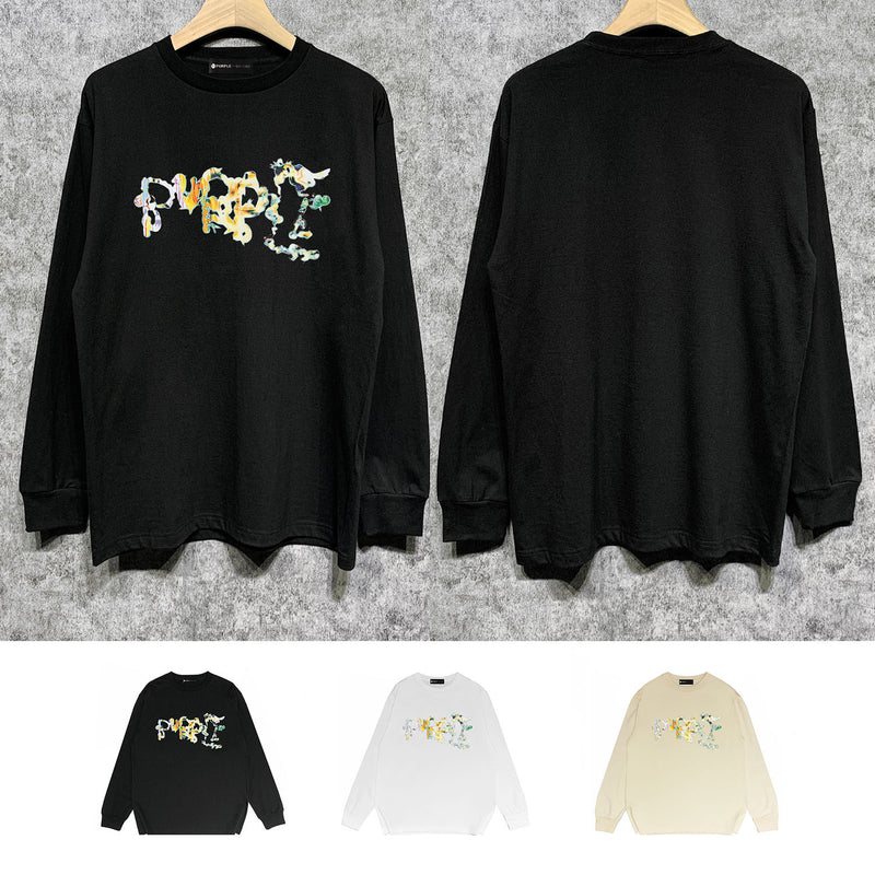 Purple Brand Long Sleeve T-Shirt Fashion Loose Long Sleeve Top