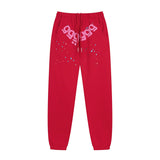 Sp5der Hoodie & Sweatpants 2 Piece Set Spider Web Velvet Sport Suit