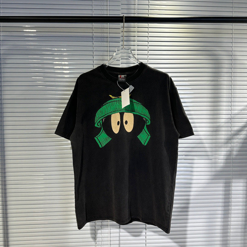 Men Vintage T-Shirts Vintage Washed and Old Loose Short Sleeve T-Shirts