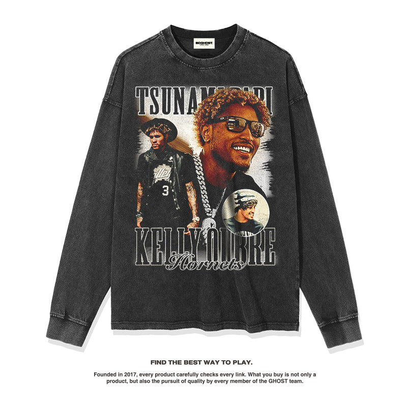 Nba Long Sleeve Shirt Men and Women Same Style Loose Street