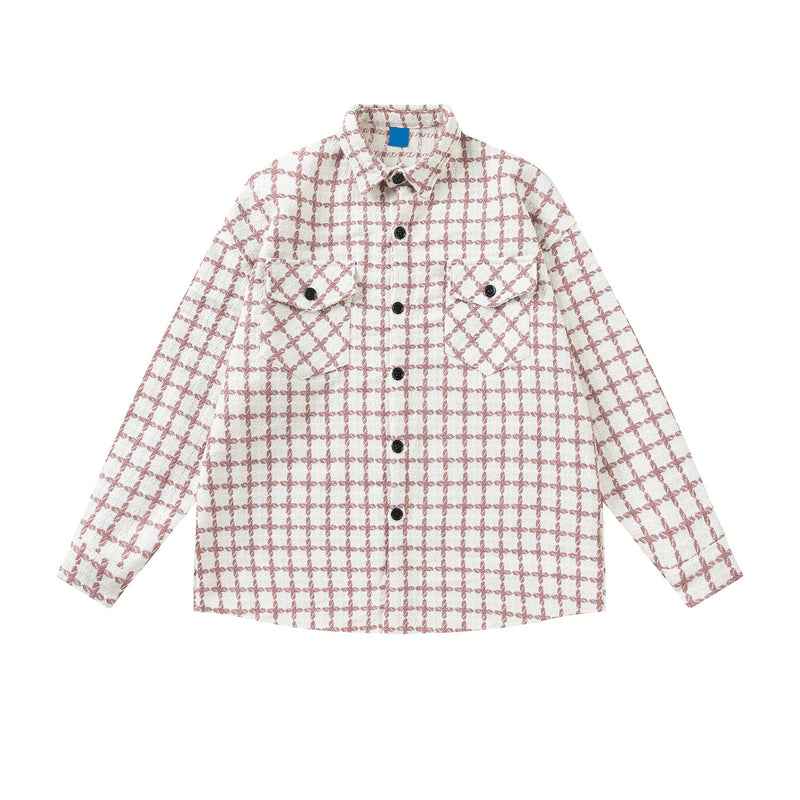 MIJKO Mens Jacket Loose Checked Jacket