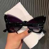 Trendy punk glasses butterfly retro uv protection