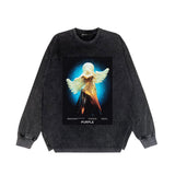 Purple Brand Distressed Long Sleeve Shirt Fashion Distressed Loose Long-sleeved Top