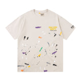 Gallery Dept T-Shirt Hand Painted Color Graffiti Print Short Sleeve T-Shirt