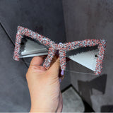 Trendy punk glasses cat eyes with diamonds