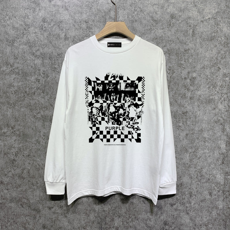 Purple Brand Long Sleeve T-Shirt Fashion Loose Long Sleeve Top