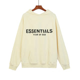 Fog Essentials Hoodie Autumn and Winter Double-Line Adhesive Chest Letter Terry Hooded Sweater