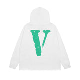 Vlone Hoodie autumn and winter green big V letter hooded sweater