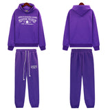 Denim Tears Outfit:Hoodie/Sweatpants (Separate Purchase Options) Kapok Letter Hooded Sweater Trousers Sports Suit