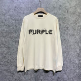 Purple Brand Long Sleeve T-Shirt Fashion Loose Long Sleeve Top