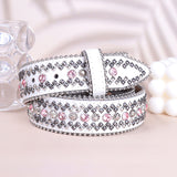 Hip-hop punk rhinestone belt retro red heart wings
