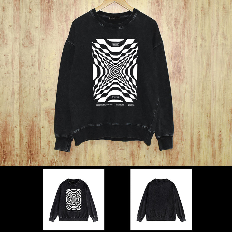 Purple Brand Distressed Sweatshirt Retro Vintage Crew Neck Sweater